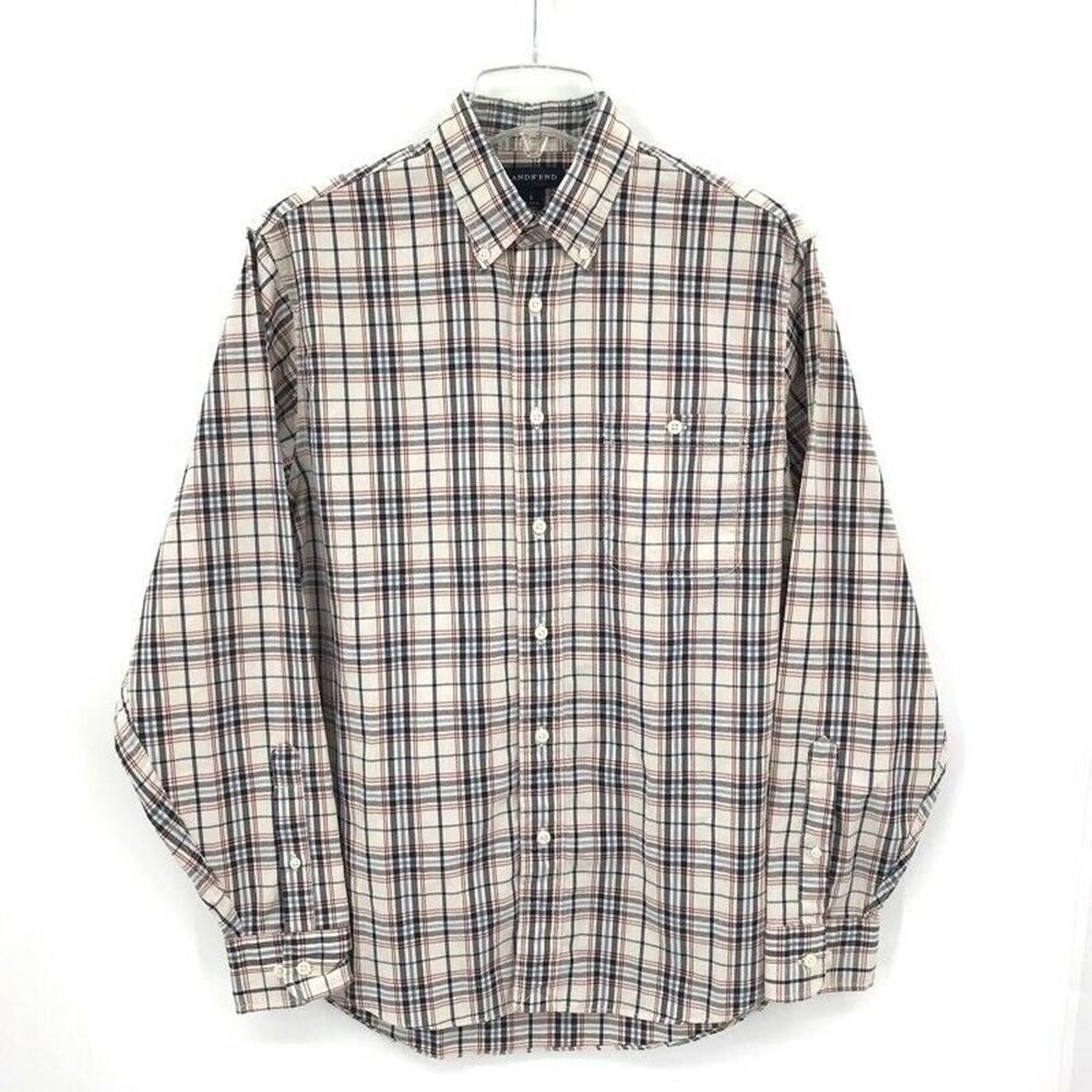 Lands End Oxford Shirt Long Sleeve Cotton‎ S